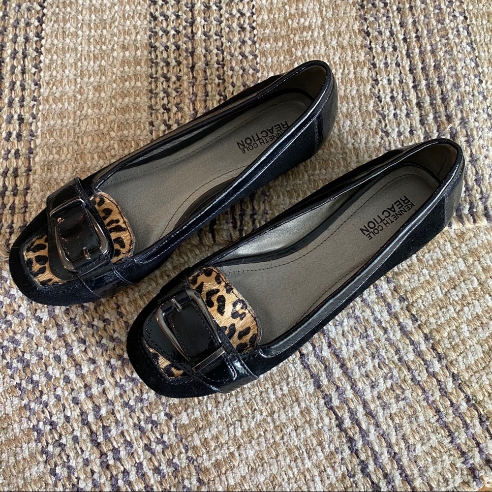 KENNETH COLE REACTION Shoes Woman’s 6.5 M Suede Leopard Shoe closed Flats